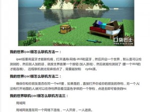 我的世界联机教程：详细解析联机方法与步骤