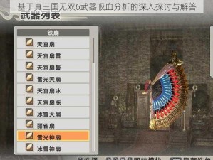 基于真三国无双6武器吸血分析的深入探讨与解答