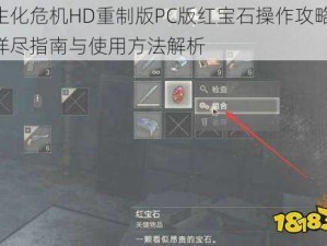 生化危机HD重制版PC版红宝石操作攻略，详尽指南与使用方法解析