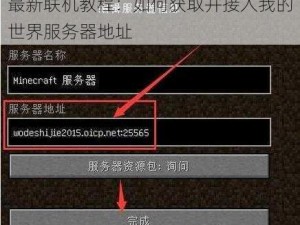 最新联机教程：如何获取并接入我的世界服务器地址