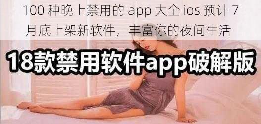 100 种晚上禁用的 app 大全 ios 预计 7 月底上架新软件，丰富你的夜间生活