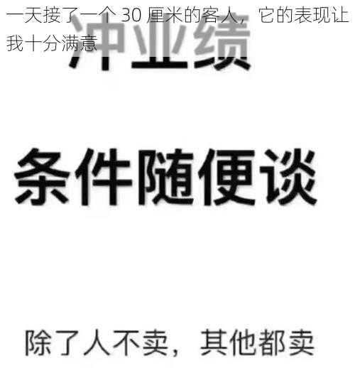 一天接了一个 30 厘米的客人，它的表现让我十分满意