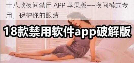 十八款夜间禁用 APP 苹果版——夜间模式专用，保护你的眼睛