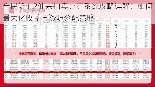 全民斩仙2仙宗拍卖分红系统攻略详解：如何最大化收益与资源分配策略