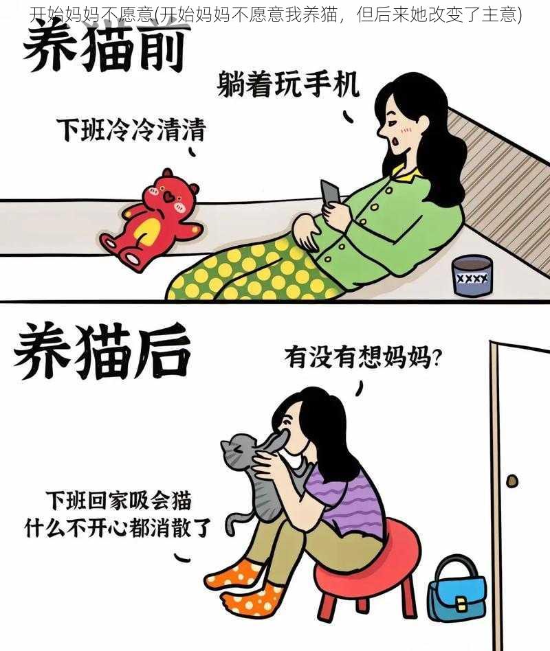 开始妈妈不愿意(开始妈妈不愿意我养猫，但后来她改变了主意)