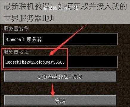最新联机教程：如何获取并接入我的世界服务器地址