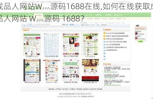 成品人网站W灬源码1688在线,如何在线获取成品人网站 W灬源码 1688？