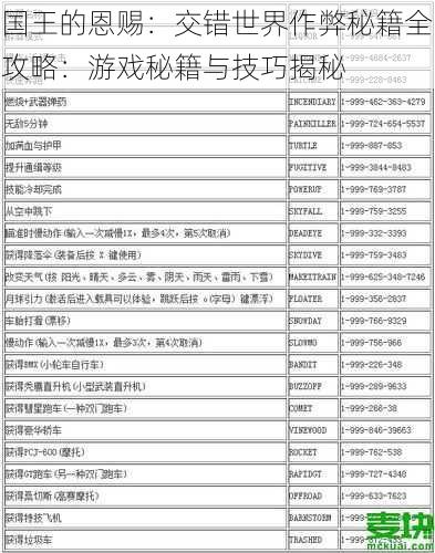 国王的恩赐：交错世界作弊秘籍全攻略：游戏秘籍与技巧揭秘