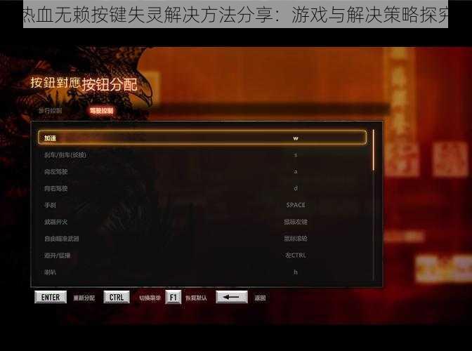 热血无赖按键失灵解决方法分享：游戏与解决策略探究