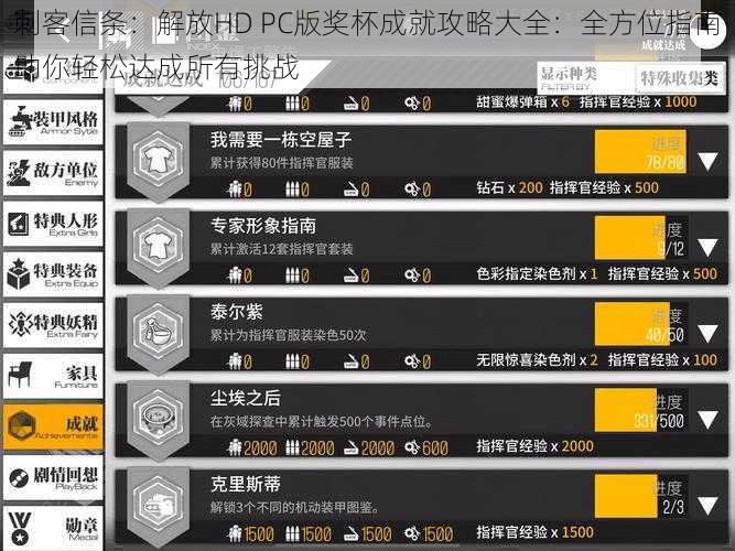 刺客信条：解放HD PC版奖杯成就攻略大全：全方位指南助你轻松达成所有挑战