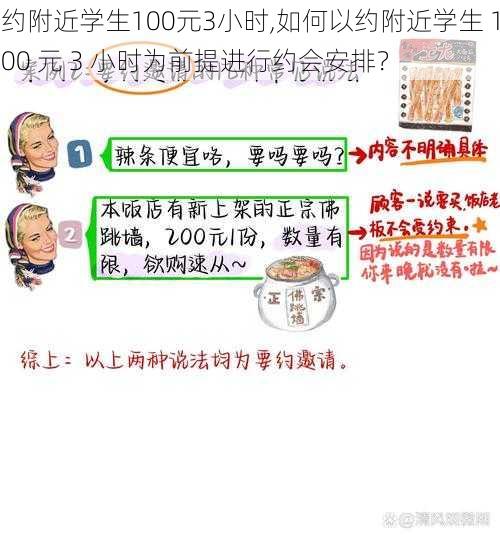 约附近学生100元3小时,如何以约附近学生 100 元 3 小时为前提进行约会安排？