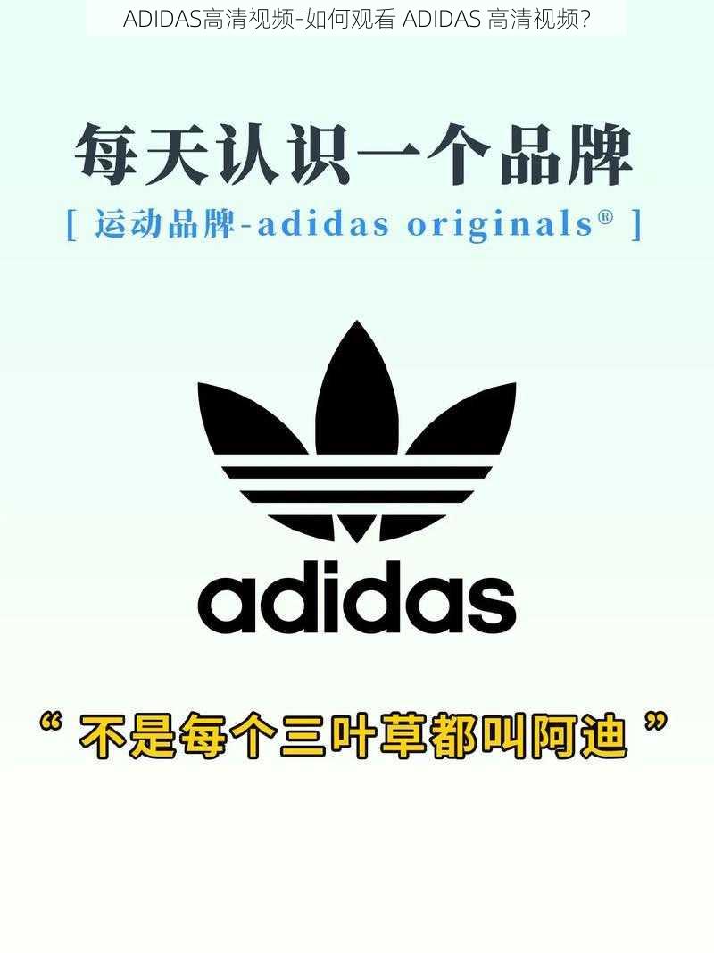 ADIDAS高清视频-如何观看 ADIDAS 高清视频？