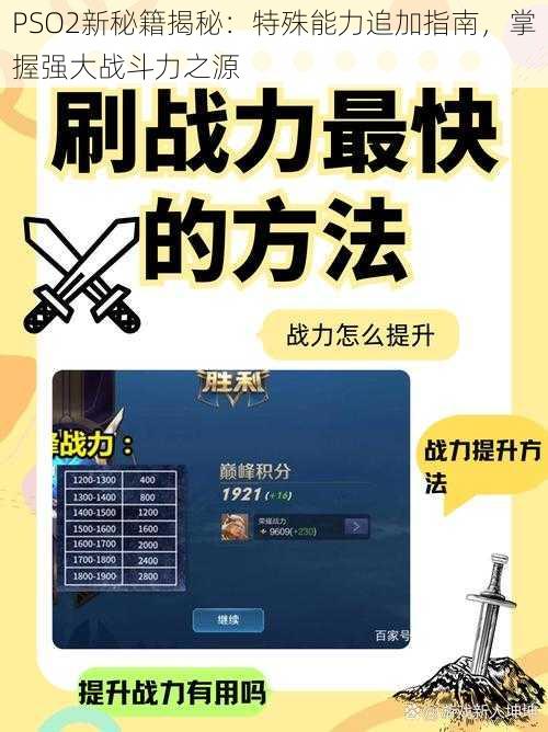 PSO2新秘籍揭秘：特殊能力追加指南，掌握强大战斗力之源