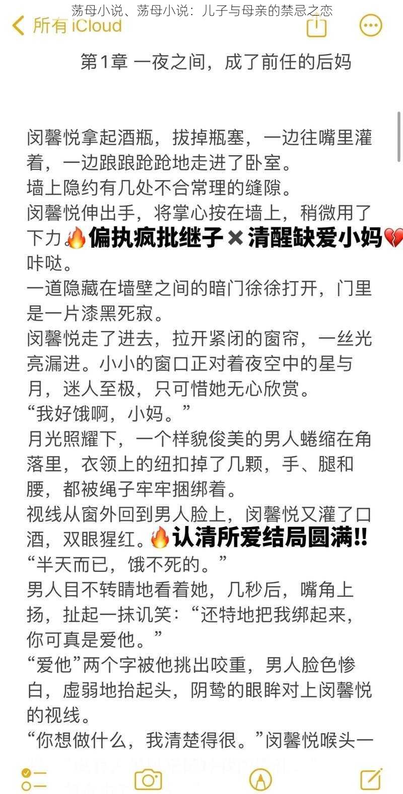 荡母小说、荡母小说：儿子与母亲的禁忌之恋