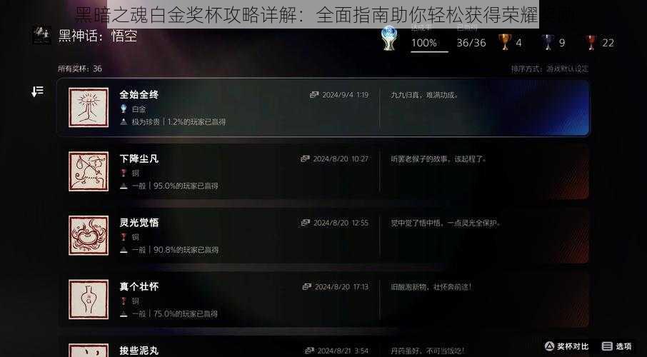 黑暗之魂白金奖杯攻略详解：全面指南助你轻松获得荣耀奖励
