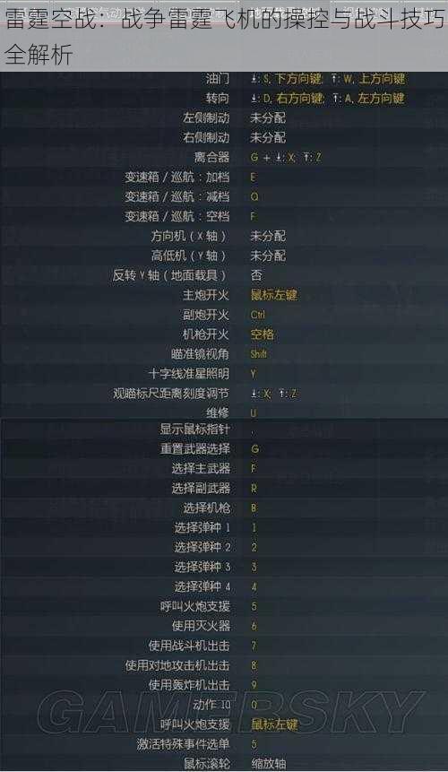 雷霆空战：战争雷霆飞机的操控与战斗技巧全解析