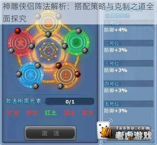 神雕侠侣阵法解析：搭配策略与克制之道全面探究