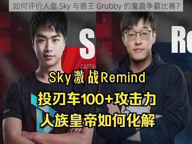 如何评价人皇 Sky 与兽王 Grubby 的魔兽争霸比赛？