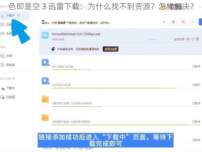 色即是空 3 迅雷下载：为什么找不到资源？怎样解决？